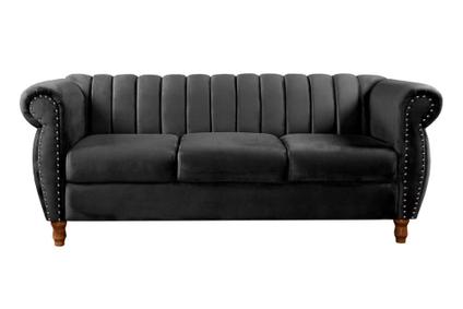 Sofá Chesterfield Realeza 3 Lugares Decoração Vintage Sala Recepção Retrô