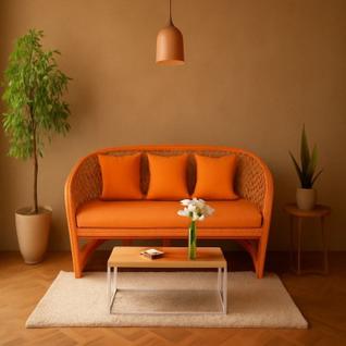 Sofá Design Moderno e Elegância para Seu Espaço Atenas Laranja