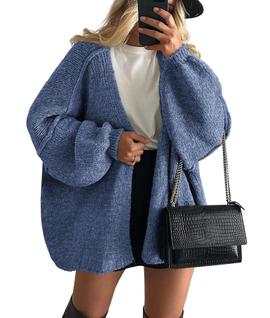Suéter PRETTYGARDEN Cardigan Manga Lanterna Oversized G