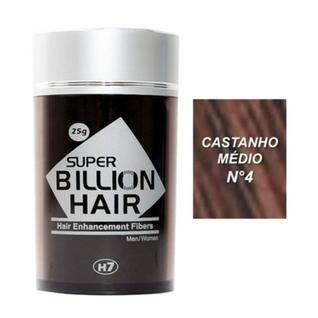 Super Billion Hair Maquiagem Capilar Disfarça Calvície Fibra de Queratina 25g Castanho Méd