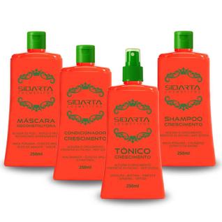 Super Kit 4x4 Crescimento Capilar Explosivo Sidarta com Shampoo, Tônico, Máscara e Condici