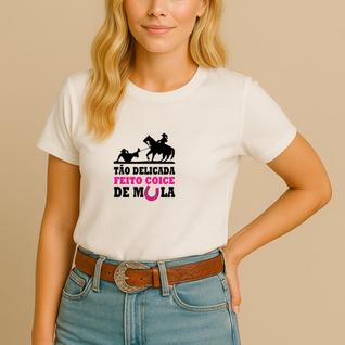 T-shirt Camiseta Algodão Unissex Estamp Feito Coice De Mula ( Nova ) Modinha Agro Bruto Co