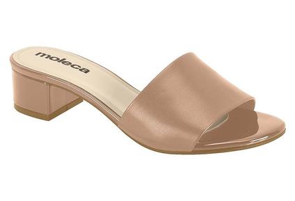 Tamanco Moleca Feminino De Salto Bloco Com Design Estiloso Nude