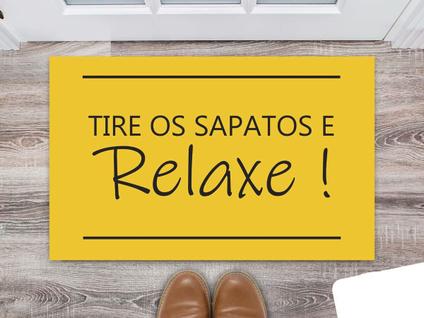 Tapete Capacho Decorativo Entrada Porta Sala Tire os sapatos e relaxe Colorido