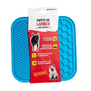 Tapete de Lamber de Silicone Quadrado M Azul Germanhart