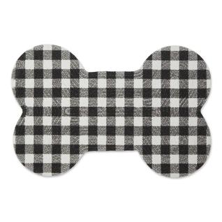 Tapete para animais de estimação em forma de osso 100% algodão preto/branco Buffalo Check