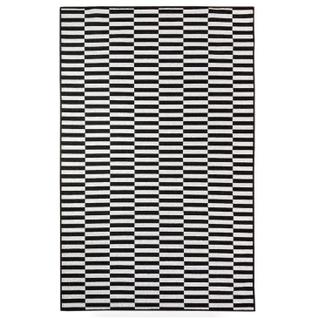 Tapete Sala Geométrico Listras 200X250 Preto Prata Listrado