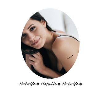 Tattoo Temporária Hotwife Copas Discreta Minimalista 3 artes