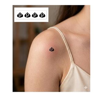 Tatuagem Temporária - 4 Mini Dama de Espadas (2x9 cm)