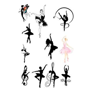 Tatuagem Temporaria Bailarina - Cartela Com Varias Tatuagens