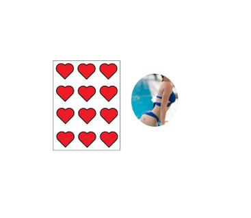 Tatuagem temporária coração sexy vermelho cartela