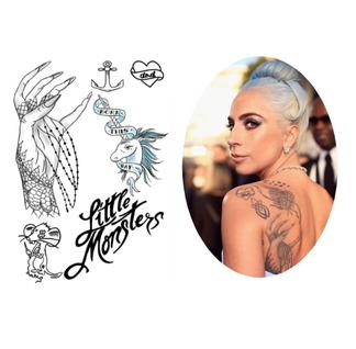 Tatuagem temporária cosplay Lady Gaga modelos Cor:Preto 1