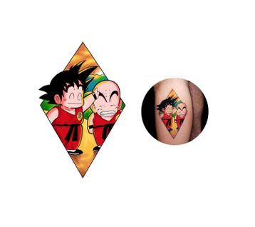 Tatuagem temporária Dragon Ball anime colorido tatoo