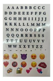 Tatuagem Temporária Letras A A Z Coração Boca Emoticon