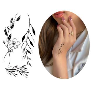 Tatuagem temporária ramos flores delicados modelo