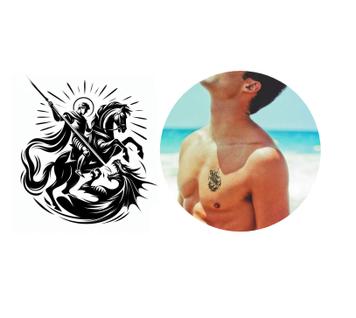 Tatuagem temporária São Jorge guerreiro dragão