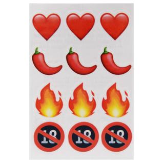 Tatuagem Temporária Sexy Coração Pimenta e Foguinho 12 Desenhos Ousados
