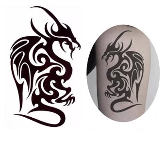 Tatuagem temporária tribal dragão inferno anjo mal