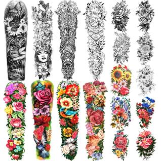 Tatuagem temporária Yazhiji Full Arm 8 folhas e meio braço