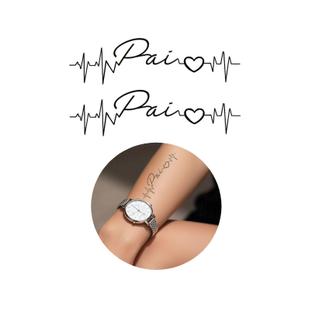 Tatuagens temporária homenagem aniversário Dia dos Pais Mães Cor:Preto Pai