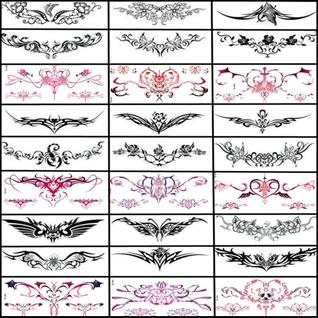 Tatuagens temporárias CURTEK Sexy para abdômen e cintura x28 folhas
