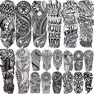 Tatuagens temporárias SHELYEXIEN Cool Tribal Maori Full Arm x20