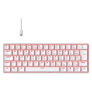 Teclado Mecânico Gamer Hyrax Thunder HCK61, LED Vermelho, Switch Red, 100% anti-ghosting, 