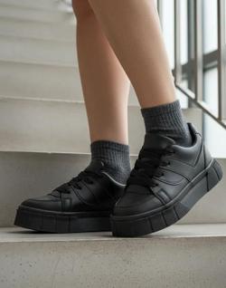 Tênis Casual Feminino All Black Todo Preto Sapatênis Blogueira Original Confortável Promoç