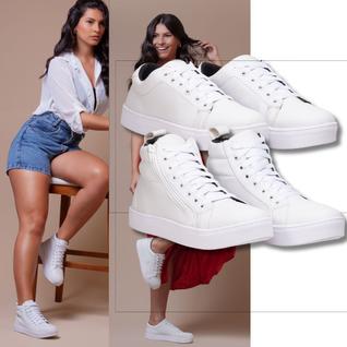 Tênis feminino branco + bota esportiva branca: uma dupla dinâmica para um estilo fresco e 