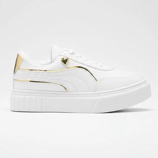 Tênis Feminino Coração Dourado Lançamento Confortável Durável Estiloso