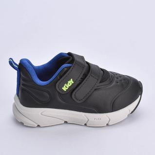 Tênis Kidy Energy Baby Respitec Preto Azul e Amarelo Neon