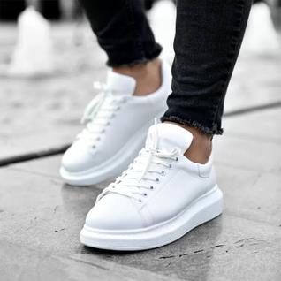 Tenis Masculino Calçado Casual Sneaker Branco Preto Sola Alta fique Até 5 Cm Mais Alto Lan