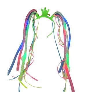 Tiara com Trança e LED para Festas e Carnaval