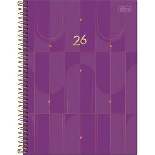 Tilibra - Agenda Executiva Espiral Diária 20 x 27,5 cm Spot Feminina 2026 - Roxa