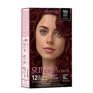 Tinta de Cabelo Amend Superia 466 Vermelho Borgonha Sem Amônia