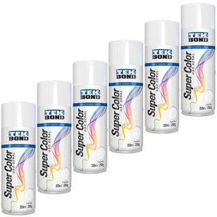 Tinta Spray Branco Brilhante Tek Bond Caixa 6 Unidades