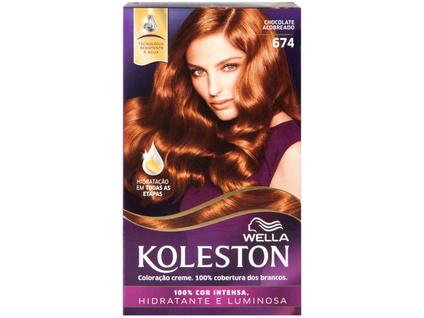 Tintura 674 Chocolate Acobreado KOLESTON Coloração Permanente 55g