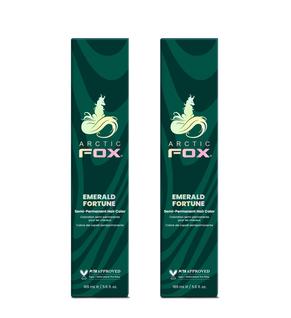 Tintura de cabelo Arctic Fox Emerald Fortune Teal Green 165 mLx2
