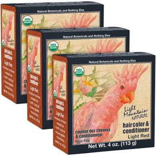 Tintura para cabelo Light Mountain Henna Light Red 120 ml (pacote com 3)