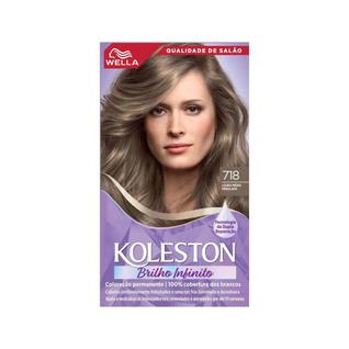 Tintura Permanente KOLESTON Brilho Intenso Louro Médio Perolado 718