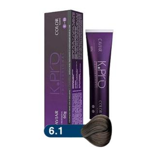 Tintura Profissional K.PRO Caviar Color 6.1 Loiro Escuro Acinzentado 60g