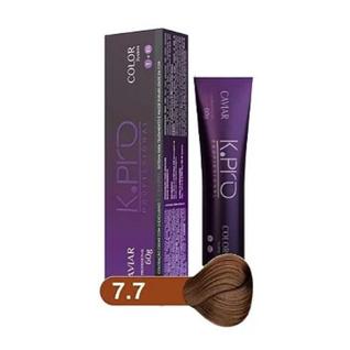 Tintura Profissional K.PRO Caviar Color 7.7 Loiro Médio Marrom 60g