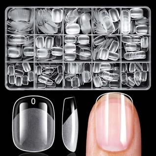 Tips de Unhas em Gel LuckForever 300 unidades Extra Curtas Quadradas Transparentes