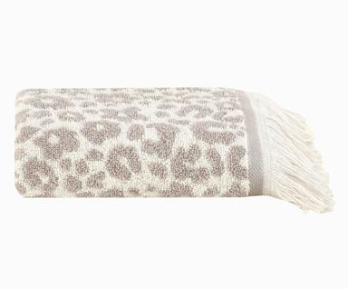 Toalha de Rosto com Franja Oncinha Cinza