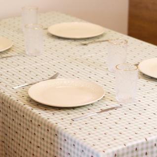 Toalha Retangular Jardim de Mel - Xadrez Vichy Verde Pistache com Abelhas - 6 Lugares