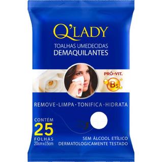 Toalhas Umedecidas Q LADY Demaquilante 25 Folhas