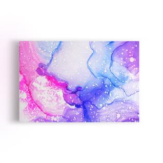 Tons De Rosa E Roxo Abstrato Tinta Quadro Canvas 60x40cm
