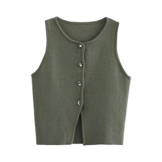 Top Cropped Branco De Tricô Para Mulheres, Camiseta Curta Com Botões, Moda De Verão, Vesti