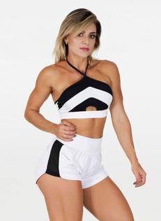 Top Cropped Fitness Moda Academia Feminino Alça de Amarrar Cores Diversas Livia