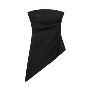 Top Sem Alças Vintage Feminino Com Corte Assimétrico, Moda De Verão Sexy Off-Shoulder